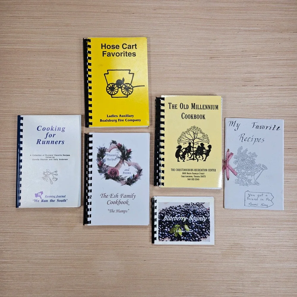 Vintage Community Cookbook Lot of 6‎ Mixed Spiral Bound Regional Recipes